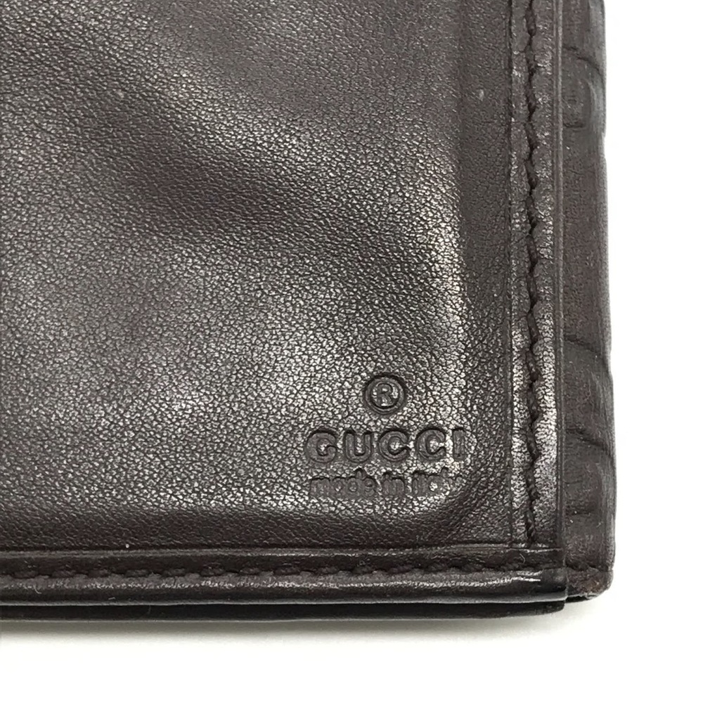 GUCCI Guccissima Bi fold Long Wallet Brown - Picture 8 of 12